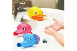 SHOWLL 2 unidades de extensión de grifo extensores de agua para niños, bebés, lavando las manos, baño, cocina, diseño de animales, lavado a mano, pato + elefante
