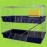 Heimtiercenter XXL 1,20 m doppel Hasenkäfig Meerschweinchenkäfig grün/grau/blau
