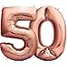 Produktbild Zenball Rose XXL Folienluftballon (100cm) - Zahl 50 - Riesige Heliumluftballons als Dekoration zum 50. Geburtstag
