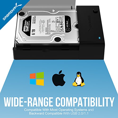 Sabrent Dockingstationen – USB 3.0 zu SATA externer Festplatte Lay-Flat-Dockingstation für 2,5 oder 3,5 Zoll HDD, SSD [Support UASP] (EC-DFLT) - 6