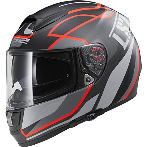 LS2 FF397 Vector Moto Casco Integral – Vantage Mate Negro/Rojo