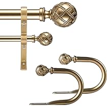Asta Per Tenda Doppia Regolabile 182-365 Cm – Nichel Spazzolato, Aste Da 2,5 Cm E 1,5 Cm Con Terminali Rotondi E Cilindrici