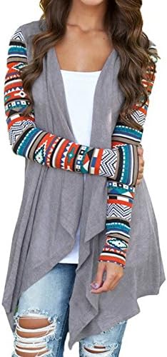 ipretty Comfortable Cardigan Coat Stripe Cotton Shawl Irregular Style