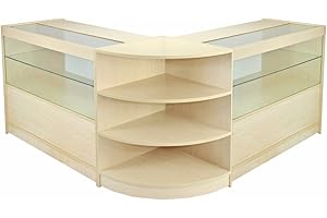MonsterShop - Collection Orion avec 3 Comptoirs de Magasin et Réception avec Finition Laminée en Érable