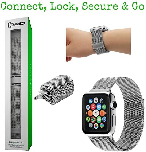 Ziwritzo Magnetic Milanese Loop Replacement Wristband For Apple Sport Watches | Durable 38mm Stainless Steel, Classy Silver &amp; Lightweight Bracelet Band With Powerful Locking Clasp For Men &amp; Women