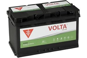 VOLTA BATERÍAS Bateria de Coche AGM 80Ah 800A Start-Stop Avanzado AGM - Borne +Dcha - Medidas Largo 315 x Ancho 175 x Alto 190 mm con 2 años de Garantía - Fabricación Europea.