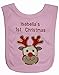 Christmas Reindeer Applique Personalise Bib. (White)