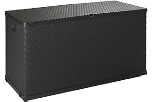 vidaXL Garden Storage Box Patio Terrace Balcony Home Indoor Tool Lockable Deck Pillow Cushion Chest Storage Box Furniture Anthracite PP Rattan