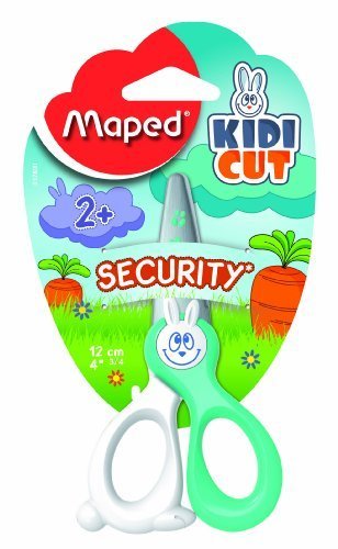 MapedKidikut Safety Scissors, Fiberglass Blades, 4 3/4 Inches, Assorted Colors (037800) by MAPED USA Office Product