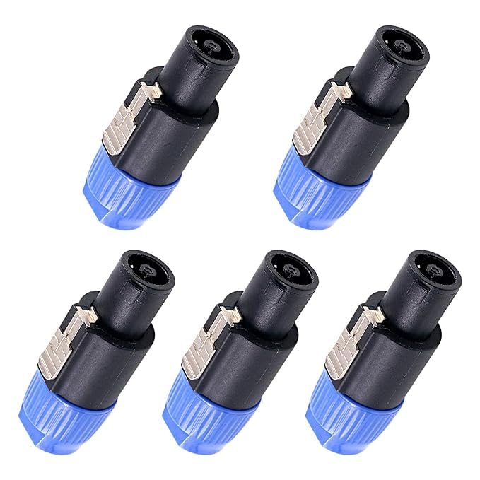 SP Electron (Pack of 5) 4 Pole Audio Speakon Cable Mount Connector Twist Lock Speaker Plug Compatible with Neutrik Speakon NA4LJ, NA4LJX, NL4MP, NL4MPR, NL4FC, NL4FX, NL4 & NL2 Series, NL2FC