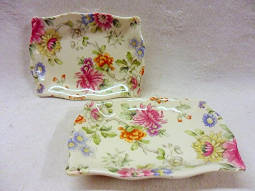 Heron Cross Pottery imari floral design soap trays.