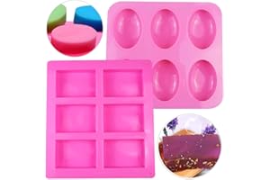 SIMUER - Molde de silicona con 6 cavidades, forma de jabón, molde para tartas, molde para chocolate, galletas, cubitos de hielo