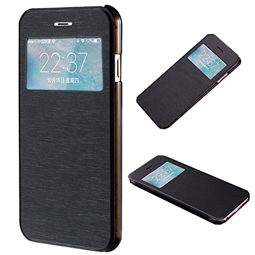 iPhone 5   5S   SE H  lle 4 0 Zoll  LCHULLE Elegant und Luxus Fensteransicht PU-Leder Flip Handy Tasche  Ultra Schlank und Leichtgewichtig PC Zur  ck 