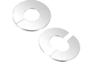 M METERXITY 2-Pack Flangia A Parete Divisa, Con Diametro Esterno 1.6 Pollici/40mm 304 Acciaio Inossidabile Piastra Scudetto Rotonda Copertura Idraulica Autoadesiva Dell'Acqua/Rubinetti