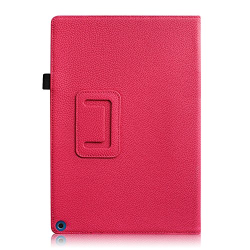 Fintie Medion Lifetab S10366 / S10333 / S10334 / S10345 / S10346 / S10365 / P10341 Hülle – Folio Kunstleder Schutzhülle Tasche Cover Case Etui mit Ständerfunktion und Stylus-Halterung für MEDION LIFETAB S10366 / S10333 / S10334 / S10345 / S10346 / S10365 / S10366 / P10341 (10,1 Zoll) Tablet-PC, Magenta - 8
