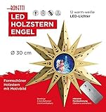 Ø 30cm LED Holzstern Ø 30 cm Engel Fensterstern Stern Weihnachtsdeko Weihnachten