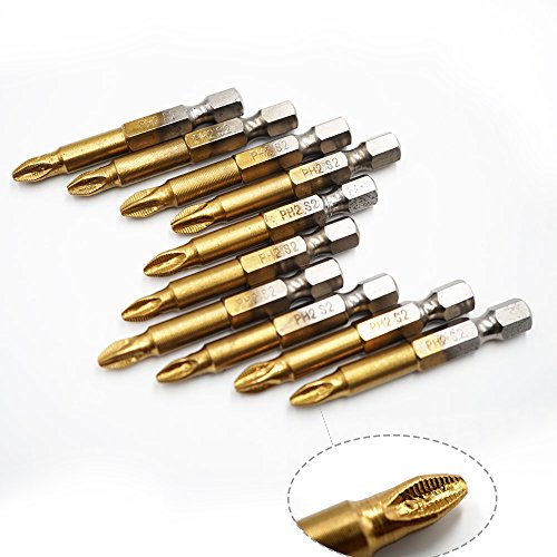 JTENG 10 tlg. PH2 Magnetische Schraubendreher Bits 50 mm Anti Rutsch Phillips Hex Schraubendreher Schraubendreher Bits set Elektrische - 2