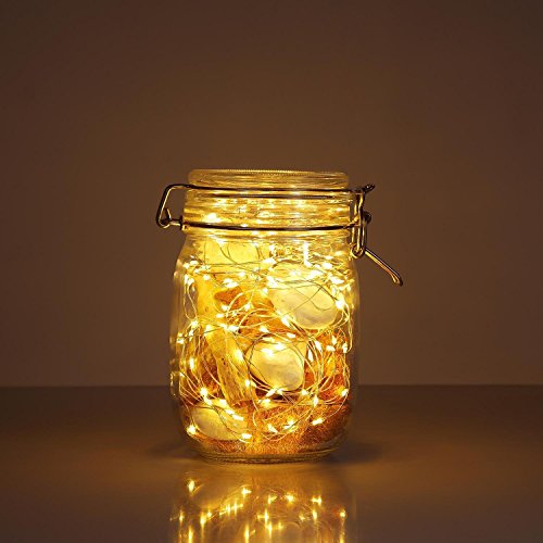 Lichterkette Batterie ,Teorder Batterie Betrieben LED-Lichter Feenhafte Schnur wasserdicht 33ft 10M 100 LEDs Kupferdraht-Licht Warmes weißes Innen- und im Freien mit Fernsteuerpult für Halloween-Weihnachtsbaum, Partei, Hochzeit, Garten, Festival (keine Batterie eingeschlossen) - 7