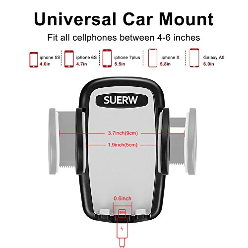 KFZ Handyhalterung Auto, SUERW Universale Handy Halterung Auto LÃ¼ftung KFZ Halter fÃ¼r iPhone, Samsung , Android, Handy Autohalterung Smartphone oder GPS GerÃ¤t (Grau)