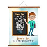 YaYa Cafe™ Teachers Day Gifts Best Teacher Sir Wall Hanging Scroll Greeting Card - 15x20 inches