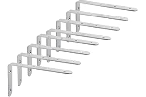 Winkel Regal, SAYAYO Regalwinkel Edelstahl L förmige 90 Grad Recht Winklige Halterung für Wandhalterung Regal, Regalhalterung, Eckregal, 8 Stück Regalhalterung 158x94, EJ6207-8P