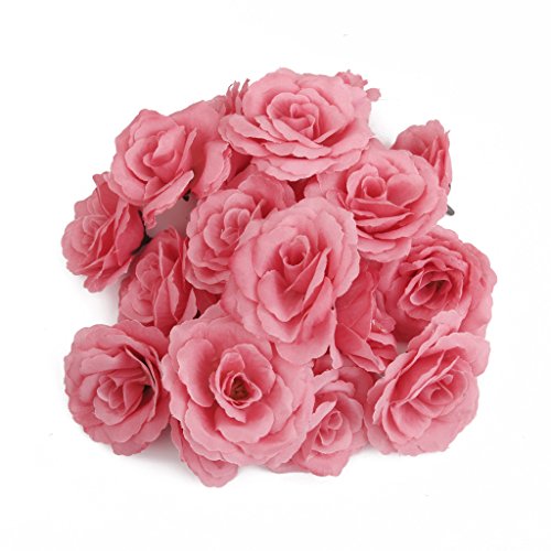 20 Stueck Rosa Rosenkoepfe Kunstseideblume, Hochzeit Garten Dekor Diy