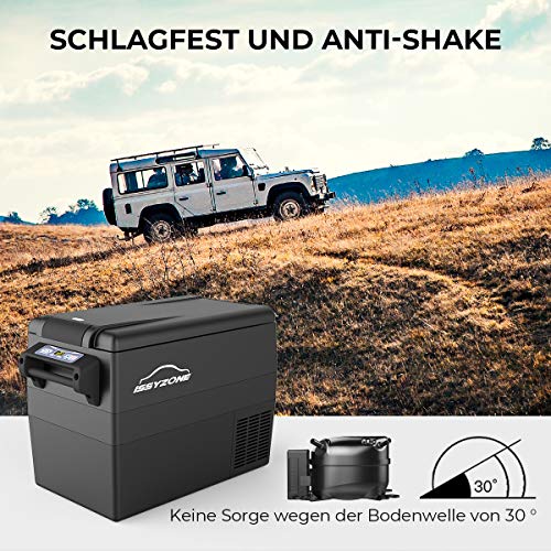 ISSYZONE Kompressor Kühlbox, 42L elektrischer lautloser Auto Kühlschrank, -20 bis 10 ° C, mit Batteriewächter, 12 V und 230 V für Auto, LKW und Steckdose - 6