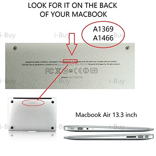 i-Buy Harte Schutzhülle Hülle für Apple Macbook Air 13.3 Zoll + Schutzfolie + Silikon Tastaturschutz + Anti-Staub-Stecker – Metallischen Blau - 2