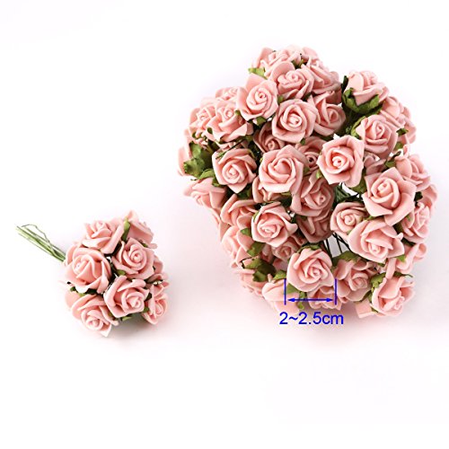 100er Rosa Schaumrosen Brautstrauss Rosenstrauss Kunstrose Hochzeit Deko - 3