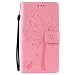 Produktbild Leder Hülle für Huawei Honor 5X,Brieftasche Hülle für Huawei Honor 5X,Honor 5X Hülle Flip Case Wallet,Fanryn Retro Elegant Butterfly Schmetterling Baum Katze Muster Prägung PU Leder Ledercase Schutzhülle Handy Lanyard Strap Flip Tasche Wallet Case Cover Schutzhülle Etui Tasche Handytasche Hülle Standfunktion mit Kartenfächer Silikon Rückseite Cover für Huawei Honor 5X - Rosa