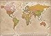 Produktbild Close Up XXL Antike Vintage Riesen Weltkarte Retro Poster Version 2018 (140x100 cm) Top Qualität - MAPS IN Minutes + 1 Traumstrand Poster Insel Bora Bora zusätzlich