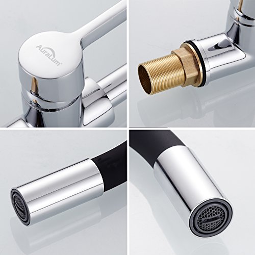 Neueste Auralum „C“ Type schwarz 360° Drehbar Wasserhahn Küchenarmatur Waschtischarmatur - 6