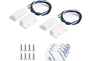 Gebildet 2set Vit Magnetomkopplare Kabeldragning NO/NC Infälld Dörrsensor Dold Fönsterkontakt Reed-kontakt för Atkomstkontrol