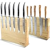  Original Laguiole en Aubrac Eichenholz-Messerblock magnetisch für Küchenmesser, Steakmesser und Taschenmesser