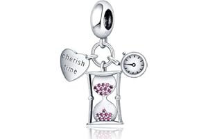 Pandach Charme Monde Global Argent 925 Sterling Femmes Perles Charm Pendentif Breloque avec 5A Zircone Compatible pour Européen Bracelets Collier,Christmas Gifts for Family/Friends