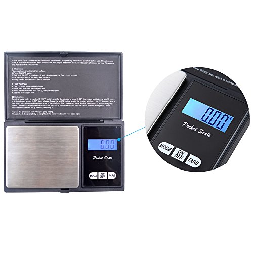Waage 0,01g ~ 100g, Minisuit LED Digitale Küchenwaage Kalibriergewicht Taschenwaage, elektronische waage (Schwarz) - 4