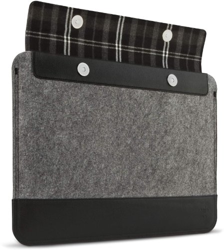 Belkin Wollfilz-Schutzhülle mit Lederelementen (geeignet für Notebooks bis 33 cm (13 Zoll)) grau - 2
