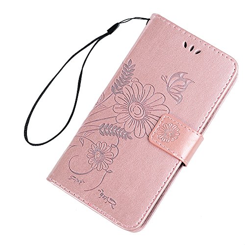 Samsung Galaxy S5 Mini Hardcase Galaxy S5 Mini Flip Hülle YOKIRIN Premium Ameisen Treffen Muster PU Leder Schutzhülle TPU Innenschale Wallet Case Brieftasche Flipcase Klapptasche Portemonnaie Handyhülle mit Karteneinschub Standfunktion und Magnetverschluß Rose Gold - 2