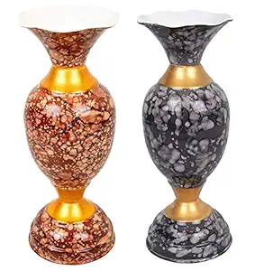BS AMOR Combo Pack of Home Decor vase Variations Living Room Decorative Showpiece Multicolor vase (Brown)(Grey)