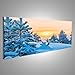 Produktbild Bild Bilder auf Leinwand Schöne Winterdämmerung Der Fokus im Hintergrund Verschiedene Formate ! Direkt vom Hersteller ! Bilder ! Wandbild Poster Leinwandbilder ! GOP