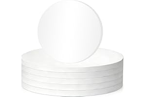 Cognitivex 6 Pcs White Cake Boards 10 Inches - Strong Round Drum Board for Fruit, Sponges, Wedding Cakes - 12mm Thick - Decorating Birthday Party