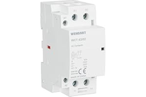 Wengart Contacteur AC WCT-63,contacts 2P 2NC,AC230V 63A,adapté au contrôle de divers appareils électroménagers tels que climatiseurs,chauffe-eau,portes et fenêtres électriques,etc.