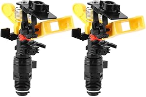 YMIKO 2PCS Garden Impulse Sprinkler Impact Sprinkler Head for Agriculture Watering Irrigation, G1/2 DN15 Male Thread