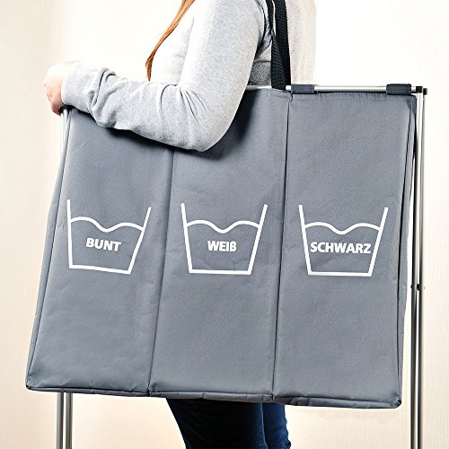 Kesper 19591 Wäschesammler „Trio“, 63 x 57 x 38 cm, grau - 3