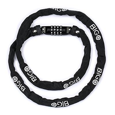 BIGO Chaînes Antivol, Antivol pour vélo avec zahlencode sûr Cadenas, 120 cm