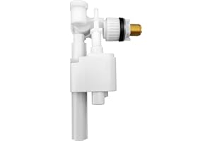 Mendorio Universal Side Fill Valve G3/8, Brass Connection, Adjustable Float, Removable Filter - Toilet Valve