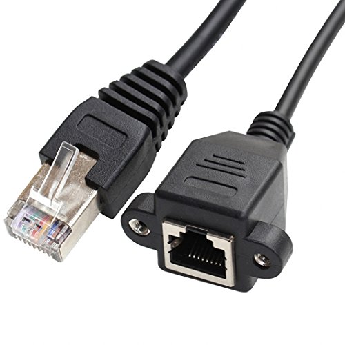 chenyang 30 cm 8P8 C FTP STP UTP Cat 5e Stecker auf Buchse LAN Ethernet Netzwerk Verlängerung Kabel mit Panel Mount Löcher
