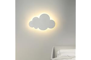 KRIPINC Wolke LED Wandleuchte Innen, Wolke Acryl Wandlampe Innen, 18W LED Wandleuchte, Wandleuchte Kinderzimmer, Wandlampe Modern für Jungen Mädchen Baby Schlafzimmer, Nachttisch (Warmes Licht)