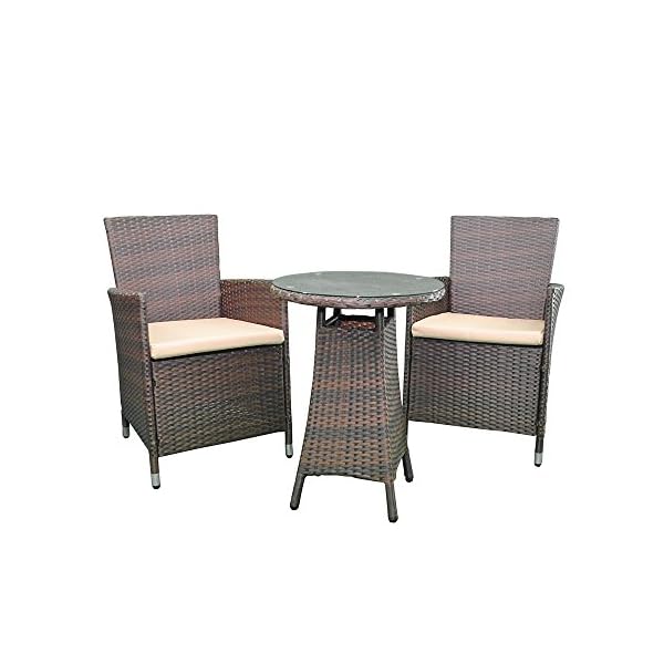 Rattan 2 Seater Bistro Garden Patio Conservatory Set