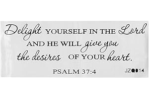 Haofy Motto Wall Sticker -Delight yourself in the lord and he will give you the desires of your heart-Quote Wall Decor Adhesive Sticker Bedroom Living Room Wall Decal Home Decoration